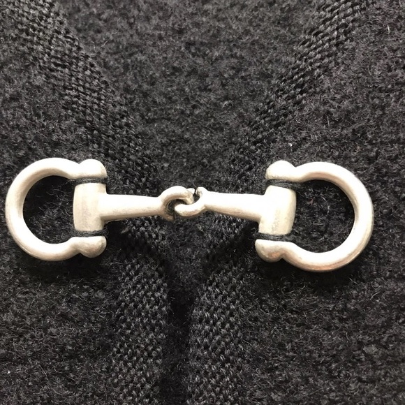 Vintage Equestrian Striped Horse Bit Clasp V-neck Wool Vest Size 10 - Picture 5 of 5